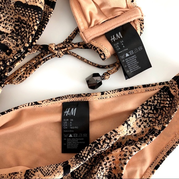 Tan Snake Print Bikini Set / Sz 4 Top Sz 6 Bottom - Picture 3 of 5